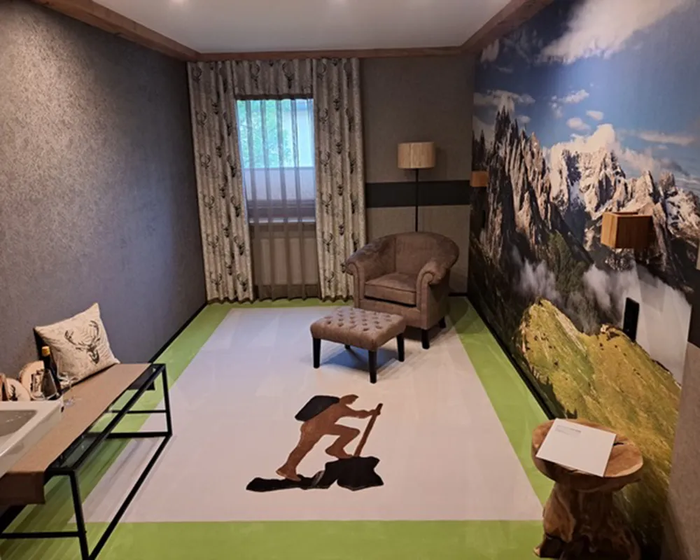 Gestaltung eines kompletten Zimmers im Stil eines Chalet-Zimmers